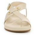 thumbnail image 3 of Franco Sarto Women' s Blair Toe Loop Buckle Flat Sandals Ivory 7M, 3 of 5