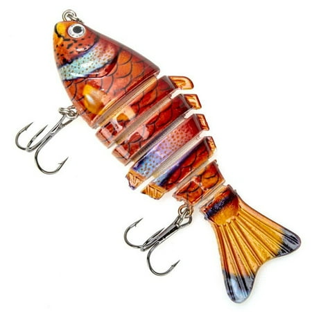 PASILI 10cm/15g Jointed Multi-seven Sections Fishing Lure Artificial Hard Bait Swimbait 10 cm 15 g red scales