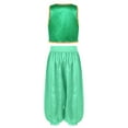 thumbnail image 2 of Aislor Kids Boys Arabian Prince Street Rats Costume Silky Waistcoat with Harem Dance Pants Green 10, 2 of 7