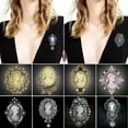 thumbnail image 6 of GKNET Wedding Retro Cameo Pearl Crystal Rhinestone Brooch Pins Flower Women Jewellery-Vintage letter D, 6 of 9