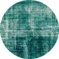 thumbnail image 1 of Ahgly Company Machine Washable Indoor Round Abstract Teal Green Area Rugs, 7' Round, 1 of 7
