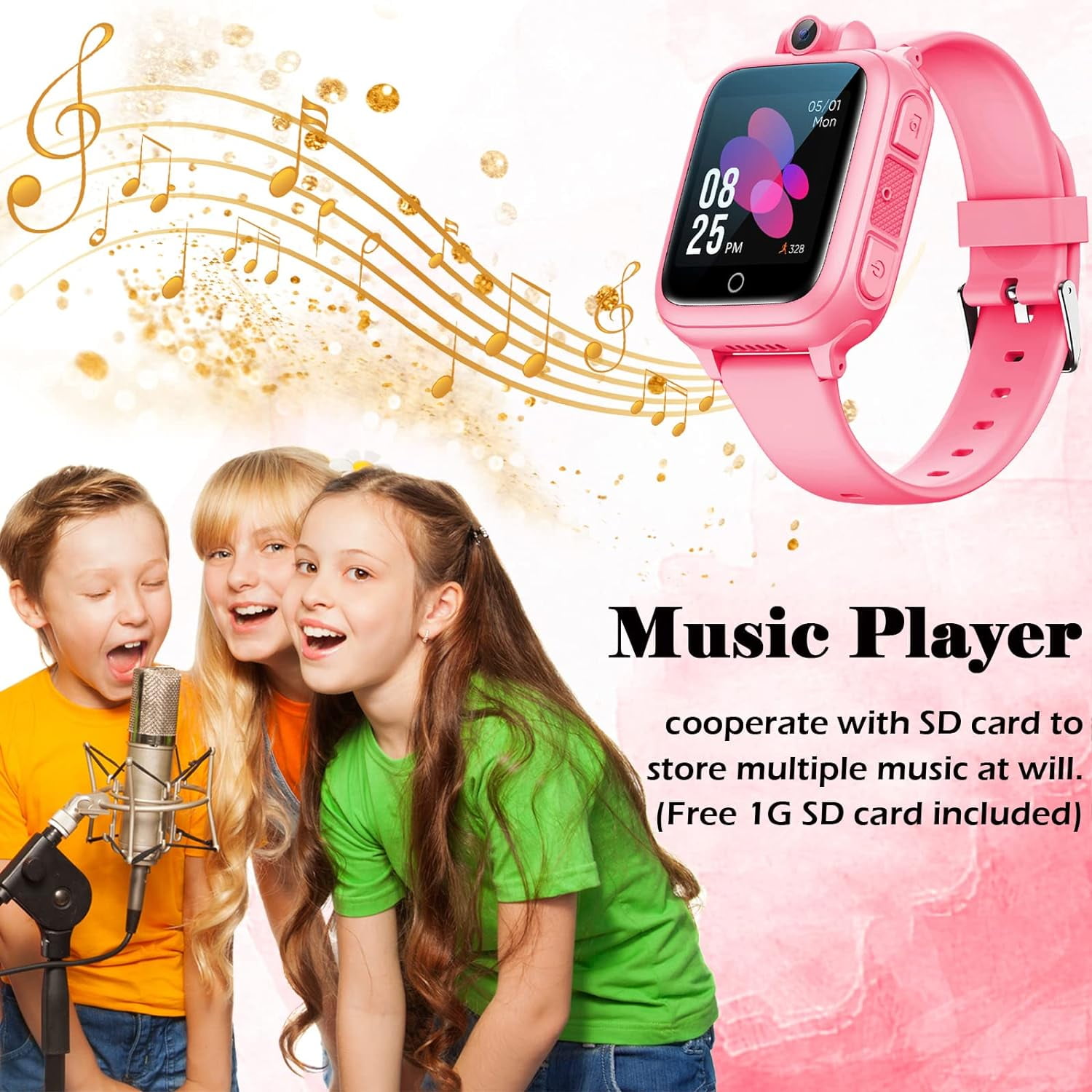 Kids smart watch with 14 Puzzle Games MP3 Music player Camera