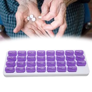 Monthly Pill Organizer, Comfortable Grip 31 Day Pill Case Small Compartments Hold Supplements Daily Pill Organizer Medicine Container  for Home for Travel