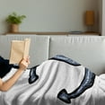 thumbnail image 3 of Anchor Soft Flannel Fleece Throw Blanket, Contemporary Image of an Anchor Safety Design Security Nautical Artwork, Cozy Plush for Indoor and Outdoor Use, 50" x 60", Grey White, by Ambesonne, 3 of 5