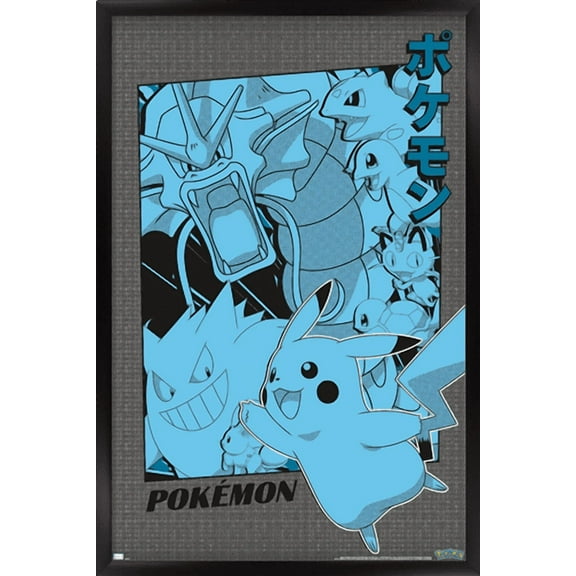 Pokémon - Group Anime Wall Poster, 22.375" x 34" Framed