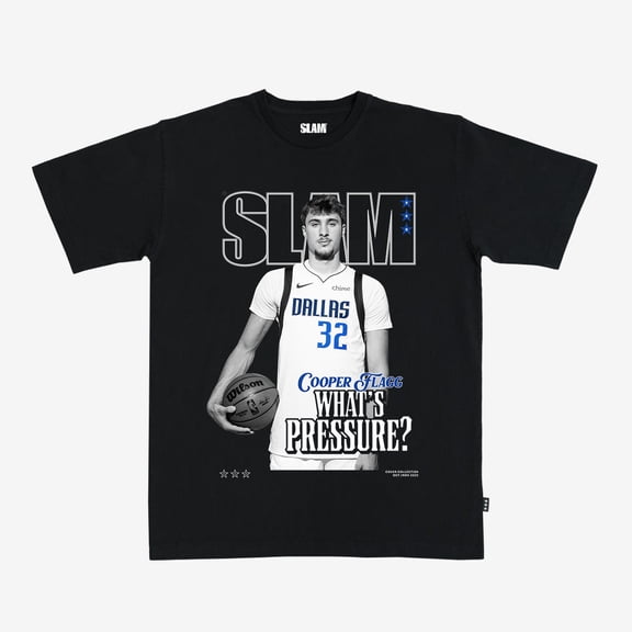 Unisex Cooper Flagg Black Dallas Mavericks SLAM Cover T-Shirt