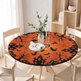 thumbnail image 3 of Round Fitted Tablecloth with Elastic Edge Design Table Cover Waterproof Table Cloth Stain-Resistant for 35-47" Round Table for Dining, Picnic, Party, Decor, Outdoor, Halloween, 3 of 7