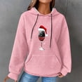 thumbnail image 6 of Women Trendy Hoodies Plus Size S-5XL Waffle Knit Christmas Sweatshirt Pink Hooded Pullover Sweater with Pocket (L, Pink 04), 6 of 6