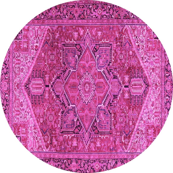 Ahgly Company Indoor Round Persian Pink Traditional Area Rugs, 6' Round