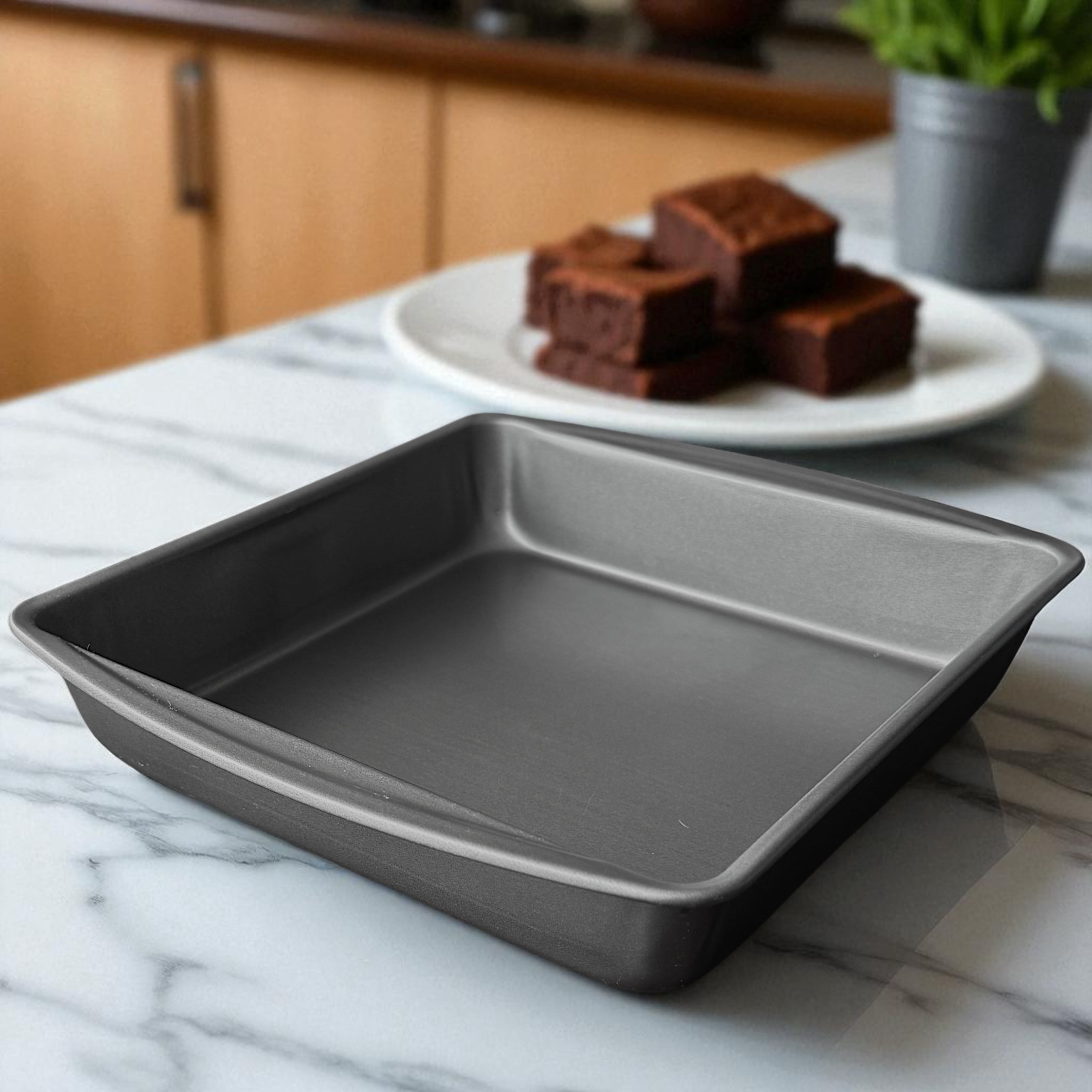 Mainstays 9" x 9" x 2" Nonstick Square Cake Pan, Gray