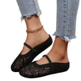 thumbnail image 5 of Willtoo Mary Jane Mules for Women Mesh Mary Jane Flats Summer Slip on Shoes Women No Back Woven Hollow Ballet Flat Shoes, 5 of 6