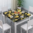 thumbnail image 3 of Yellow Lemon Fruit Slices Black Pattern Square Fitted Tablecloth with Elastic Edge,Square Table Cover,Washable Elastic Table Cover for Home Kitchen Party Decor 34"x34", 3 of 6