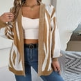 thumbnail image 5 of Lovskoo 2024 Cardigan Sweaters for Women Casual Long Sleeve Loose Solid Ladies Outing Cardigan Blouse Sweater Coat Khaki, 5 of 9