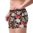 thumbnail image 2 of Fuzoiu Skull and Roses Print Men's Ultra Breathable Underwear,No Riding Up Boxer Briefs with ComfortFlexible Waistband-X-Large, 2 of 5