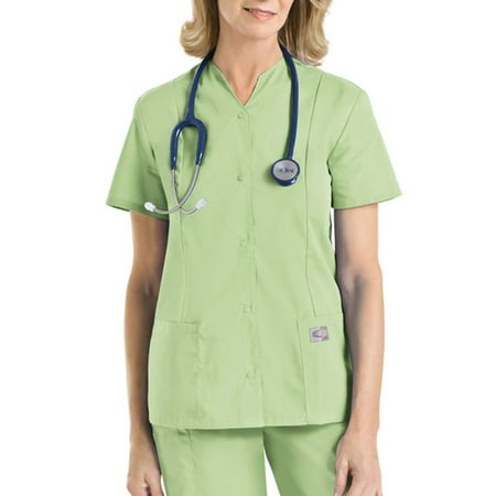 Landau Snap-Front Tunic Scrub Top