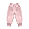 thumbnail image 4 of QTBIUQ Girls Jogger Pants Kids Cotton Sweatpants with Side Pockets Elastic Waist Solid Color Winter Pants, 4 of 8