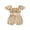 Apricot, variant on BemeyourBBs Toddler Baby Girls Summer Clothes Infant Baby Girls 2 Piece Outfits Short Puff Sleeve Square Neck Ruched Shirt Tops Belted Shorts Sets