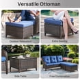 thumbnail image 6 of Giantfurnni 2 Peices Patio Rattan Ottomans, Outdoor Wicker Footrests with Cushions for Porch Backyard Deck, 6 of 7