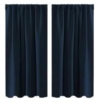 Gnwei Curtains for Bedroom 63 Inch Long - Thermal Insulated Black Out Curtains Room Darkening Soundproof Rod Pocket Window Curtains for Living Room, Each Drape Panel 38 Inch Wide