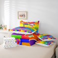 thumbnail image 6 of Manfei Colorful Rainbow Stripes 7pcs Bedding Comforter Set,Heart Diamond Print Queen Bedding Sets,Gradient Green Blue Queen Sheet Sets For Girl Boy,Ultra Soft Home Decor Reversible, 6 of 8