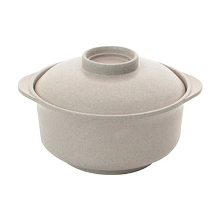 

BueatyH Instant Noodles Bowl Wear-resistant with Lid Plastic Salad Rice Bowl Tableware for Cereal