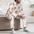 thumbnail image 7 of Fotbe Squirrel Giving A Gift Pattern Long Sleeve Pajama Set for Men,Sleepwear Set,2-piece Loungewear Set,Soft PJs Comfy Nightwear with Pockets-Medium, 7 of 7