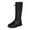 b#Black658, variant on CAIVO Girls Lace Up Riding Boots Mid Calf Boots PU Leather Side Zipper Punk Boot 3-14 Years Kids Trendy Shoes Solid Color Footwear