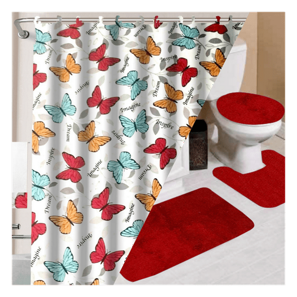 LUXURY DÉCOR DYNASTY RED 16PC BATHROOM SET MULTICOLOR DESIGN STYLE