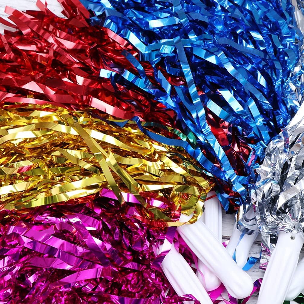 LINLIN 5 Pairs Cheerleading Pom Poms Hand Flowers Cheerleader Pompoms Cheering Hand Flowers for Sports Meeting Cheers Ball Game Dance Fancy Dress Night Party Assorted Color