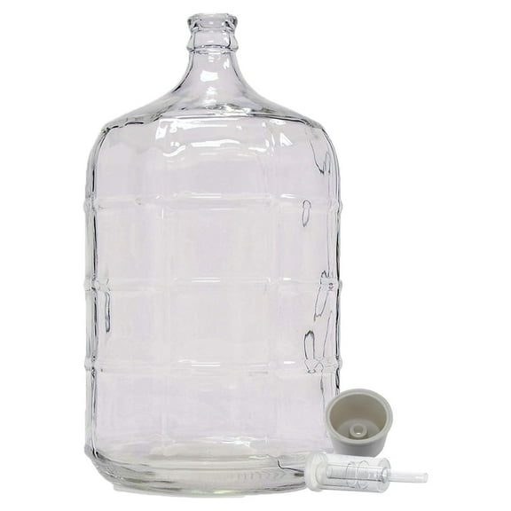 6 Gallon Glass Carboy with Drilled Bung and Three-Piece Airlock