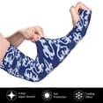thumbnail image 3 of Sun Protection Arm Sleeves for Men Women, Sicilian style print navyblue Sleeves to Cover Arms with Thumb Hole Cooling Sleeve, 3 of 6