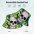 thumbnail image 5 of Bingfone Skull And Palm Leaves Bucket Hat For Men Women,Packable Reversible Printed Sun Hats,Fisherman Outdoor Travel Hiking Beach Caps, 5 of 9