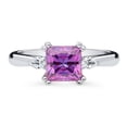 thumbnail image 2 of BERRICLE Sterling Silver 3-Stone Purple Princess Cut Cubic Zirconia CZ Fashion Anniversary Ring for Women, Rhodium Plated 1.2 Carat Size 5, 2 of 9