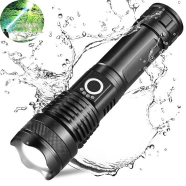 Ficcug Rechargeable Powerful Flashlight,90000 High Lumens Waterproof Very Bright Handheld LED Flashlight with Battery for Hiking  Hunting Camping Lanterns