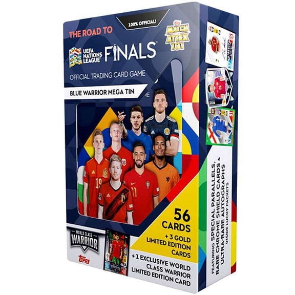 Collectible UEFA 2021-22 Soccer The Road to the Finals Blue Warrior Mega Tin (World Class Warrior)