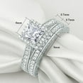 thumbnail image 6 of Newshe Engagement Wedding Ring Set for Women 925 Sterling Silver 1.5CT Princess White AAAAA Cz Size 12, 6 of 7