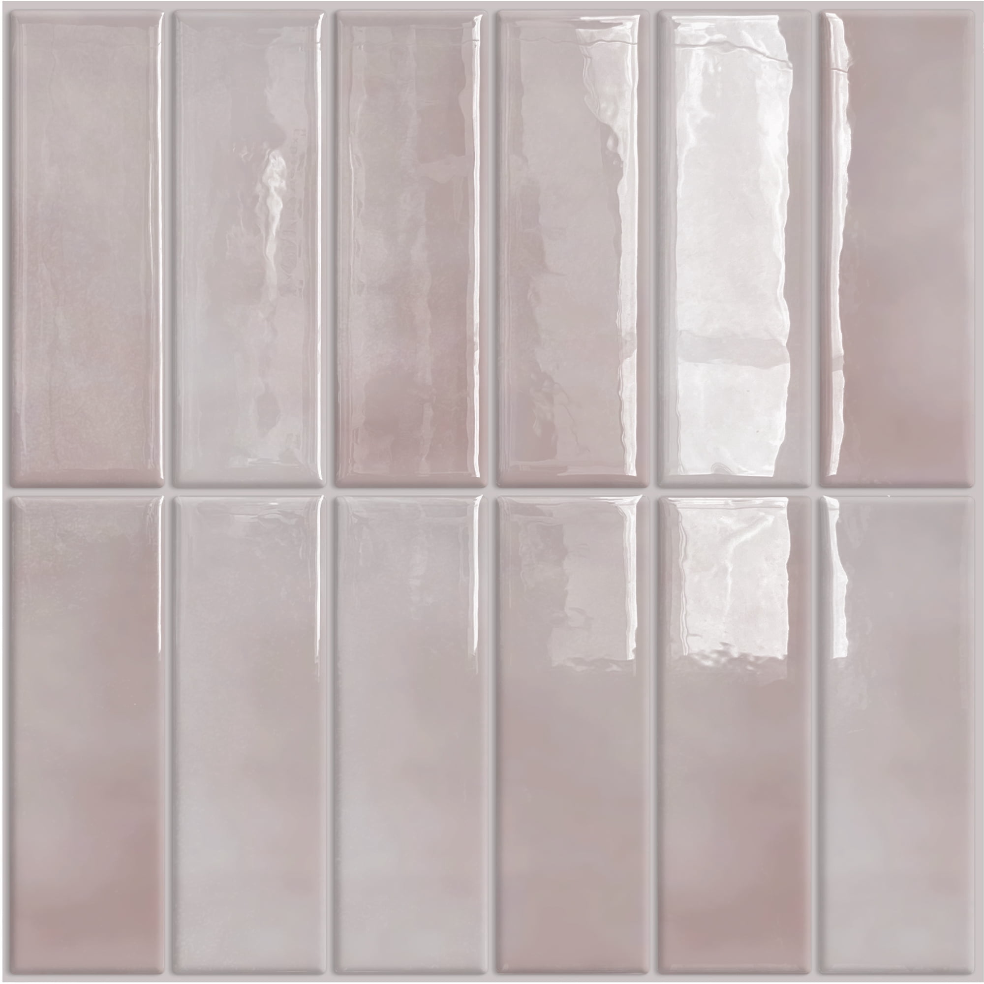 DEWOO Peel and Stick Backsplash - 10 Sheets of 12"×12" - 3D Adhesive Peel and Stick Tile Backsplash for Kitchen, Bathroom, Wall Tile, Pink