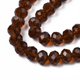 thumbnail image 3 of Glass Beads Strands Faceted Rondelle Coconut Brown 10x8mm Hole: 1mm about 63~65pcs/strand 49~50cm, 3 of 4