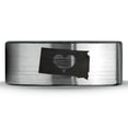 thumbnail image 2 of Tungsten South Dakota The Mount Rushmore State Heart Band Ring 8mm Men Women Comfort Fit Brushed Gray Flat Cut Black Polished, 2 of 4