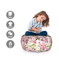 thumbnail image 2 of Botanical Storage Toy Bag Chair, Natural Theme Realistic Flowers Motifs Peonies and Leaves Images Floral Art, Stuffed Animal Organizer Washable Bag, Small Size, Multicolor, by Ambesonne, 2 of 3