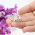 thumbnail image 2 of Earth Gems Jewelry Moonstone Ring Raw Gemstone Statement Jewelry in Sterling Silver for Women, 2 of 6