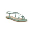 thumbnail image 1 of Bamboo Square Toe Knotted Strappy Slingback Flat Sandal 20243, 1 of 4