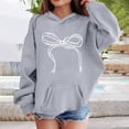 thumbnail image 2 of Ruyang Oversized Hoodies for Teens Girls Bowknot Graphic Preppy Hooded Sweatshirts Baggy Athletic Pullover Tops Pocket, 2 of 4