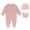 Pink, variant on Dakiuu Baby Cotton Footed Sleeper 3 Piece Layette Set with Hat and Scratch Mittens 0 to 6 Months