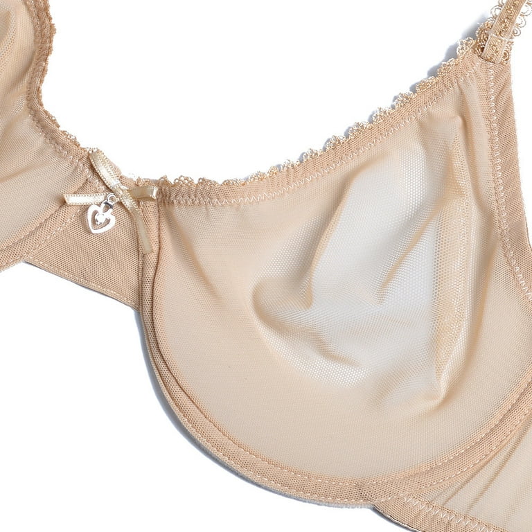 Full Cup Bras for Women Lace See Through Bra Unlined Ultra-Thin Full  Coverage Wireless Bralette Underwear (Color : Coffee, Size : 80c) : :  Clothing, Shoes & Accessories