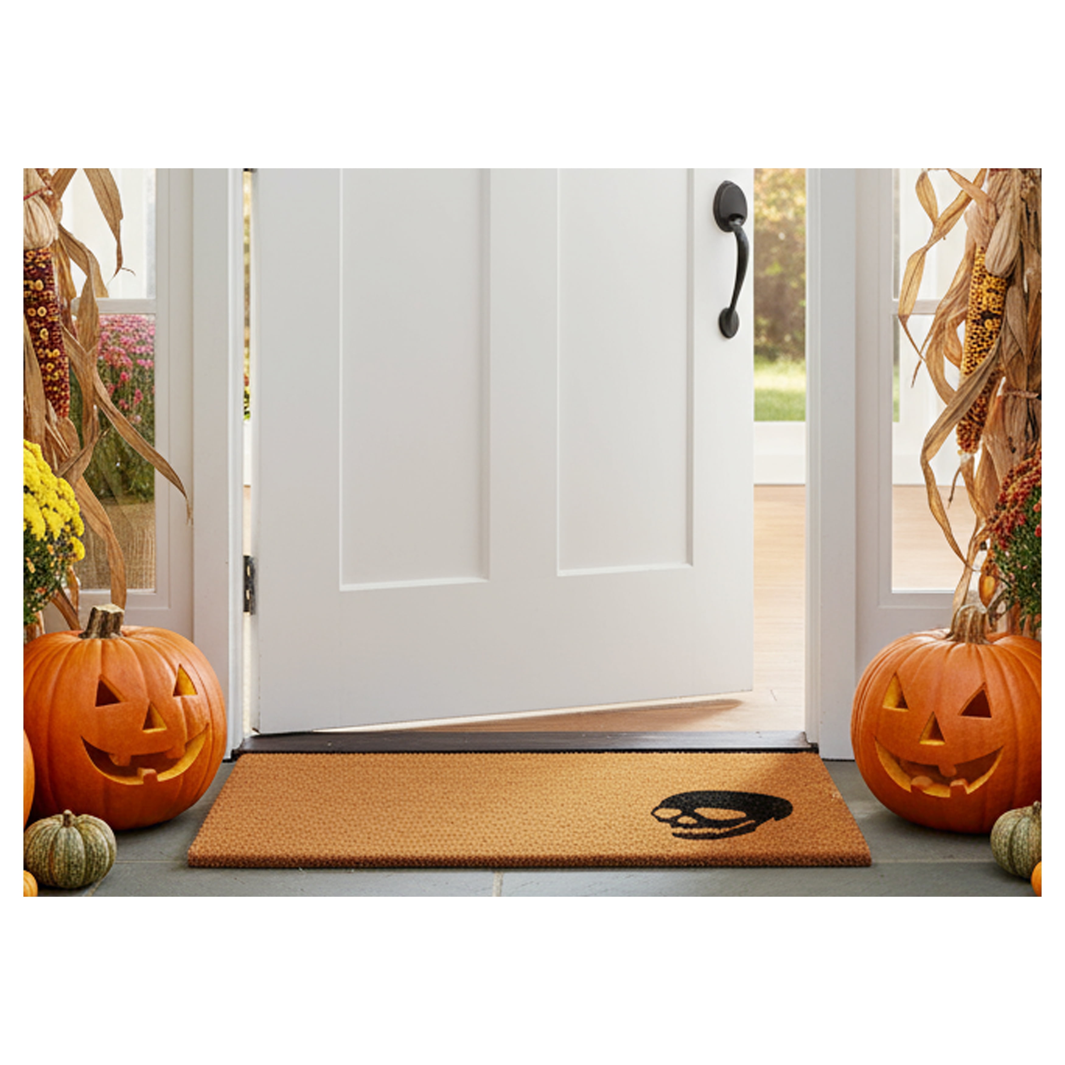 Calloway Mills Black Skull Outdoor Doormat 24" x 36"