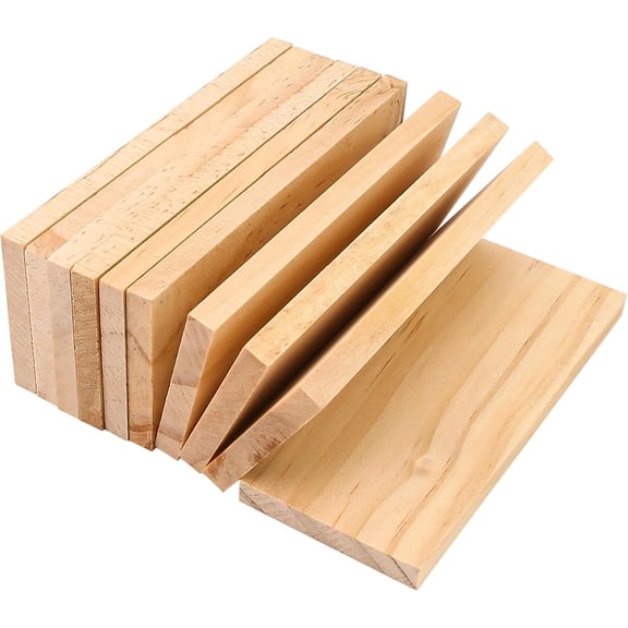 10 Pieces 3.5x1.6x0.2 Inch Unfinished Wood Rectangle Board for Paintings, 0.2 Inch Thick Natural Pine Wooden Blocks Panels Plank, for DIY Art Crafts, Architectural Models, Dollhouse Accessories
