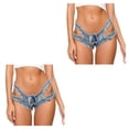 thumbnail image 1 of Qarigey Pantalones cortos de mezclilla nuevos pantalones vaqueros sexys y dulces para mujer, traje de baile corto, pantalones de cintura baja, Type2 NO2, 1 of 6