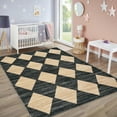 thumbnail image 2 of Garvee 8x10ft Geometric Diamond Area Rug, Machine Washable Rug Stain Resistant Indoor Carpet With Non-Slip Backing, Soft Low Pile Rug for Living Room Bedroom Home Office, Black Camel, 2 of 9