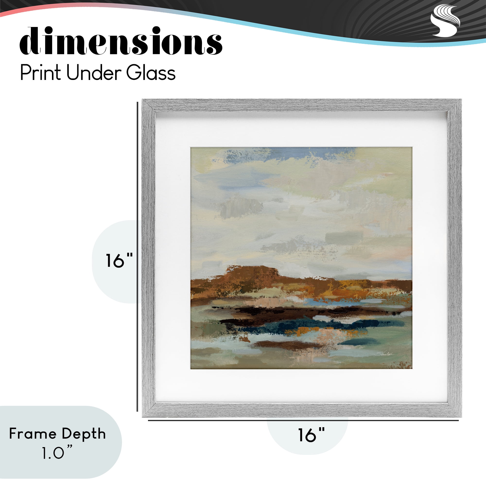 Stupell Industries American West Abstract Gray Framed Print Under Glass, design by Silvia Vassileva